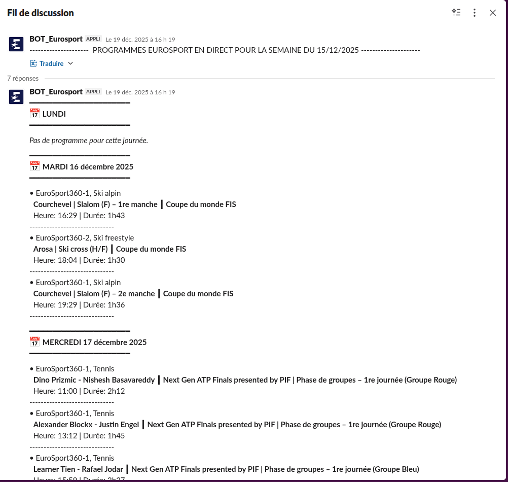 affichage des factures